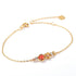 Light Luxury Natural Garnet 925 Silver Plated 9K Gold Floral Color Bracelet - MOWTE