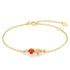 Light Luxury Natural Garnet 925 Silver Plated 9K Gold Floral Color Bracelet - MOWTE