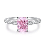 S925 Sterling Silver High-Carbon Diamond Radiant Cut Ring - MOWTE