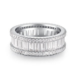Small Pavé Stackable Ring S925 Sterling Silver Women’s Zirconia Combination Thin Matching Ring Index or Pinky Finger Ring - MOWTE