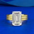 2025 New Style S925 Gold-Plated Silver 8*12 Rectangular Pagoda High Carbon Diamond Ring - MOWTE