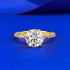 2025 New Style S925 Gold-Plated Silver 8*8 Round Cut High Carbon Diamond Ring - MOWTE