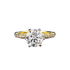 2025 New Style S925 Gold-Plated Silver 8*8 Round Cut High Carbon Diamond Ring - MOWTE