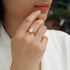 Gold-Tone Minimalist Ring Ins Style S925 Silver Ring for Women High-Quality Moissanite Ring - MOWTE