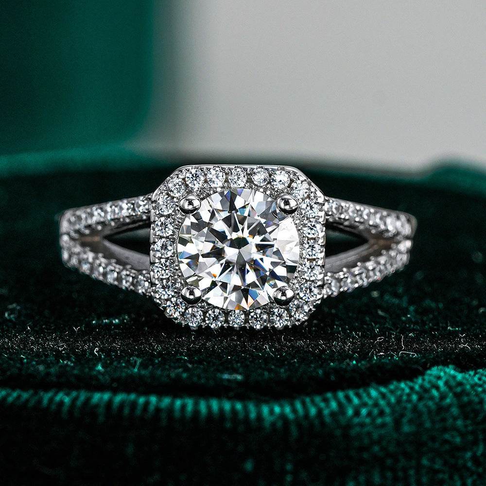 1 Ct Moissanite S925 Sterling Silver Ring for Women Engagement & Wedding Proposal Ring - MOWTE