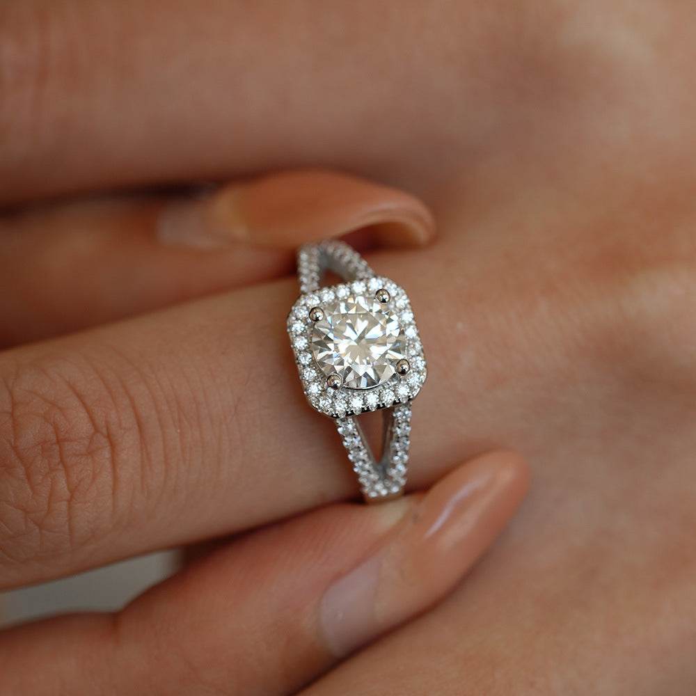 1 Ct Moissanite S925 Sterling Silver Ring for Women Engagement & Wedding Proposal Ring - MOWTE