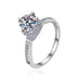 Moissanite Crown-Style 1ct Ring Sterling Silver Women's Wedding Band - MOWTE