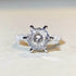 S925 Sterling Silver 3ct Portuguese-Cut Women’s Luxury Full-Halo Six-Prong Moissanite Engagement Ring - MOWTE