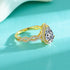 Teardrop-Cut Moissanite Micro-Paved Engagement Ring – Plated in 18K Real Gold - MOWTE