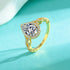 Teardrop-Cut Moissanite Micro-Paved Engagement Ring – Plated in 18K Real Gold - MOWTE