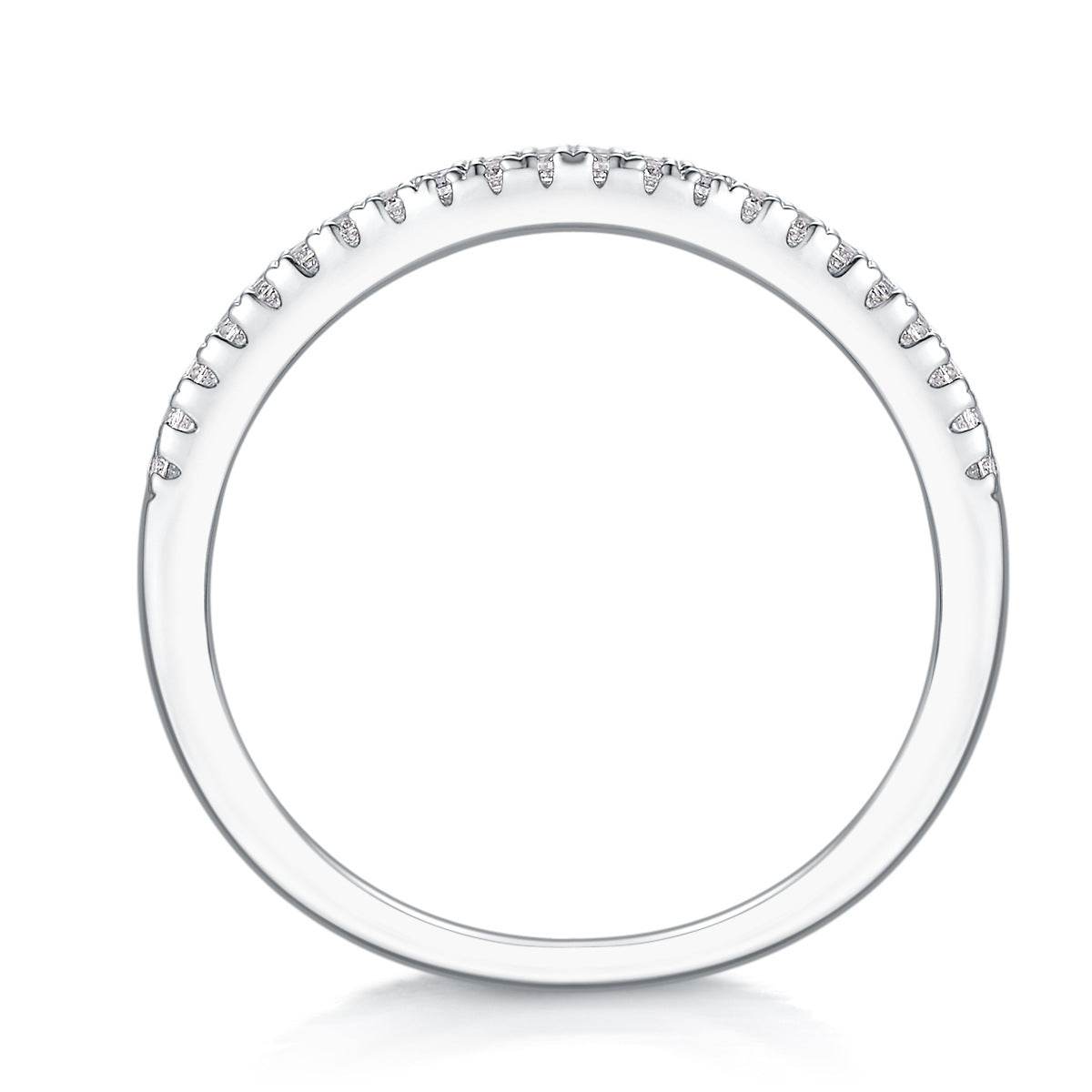 Micro-Pavé Moissanite S925 Sterling Silver Minimalist Ring for Women - MOWTE