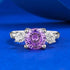 Portuguese-Cut Purple diamond ring s925 silver 8mm engagement ring - MOWTE