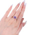 Portuguese-Cut Purple diamond ring s925 silver 8mm engagement ring - MOWTE