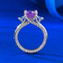 Portuguese-Cut Purple diamond ring s925 silver 8mm engagement ring - MOWTE