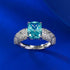 S925 Silver Paraiba 7*9mm Fat Square diamond engagement ring - MOWTE