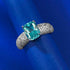 S925 Silver Paraiba 7*9mm Fat Square diamond engagement ring - MOWTE