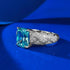 S925 Silver Paraiba 7*9mm Fat Square diamond engagement ring - MOWTE