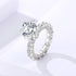 4ct Six-Prong Moissanite Ring for Women S925 Sterling Silver Full Diamond Halo Proposal Engagement Ring
