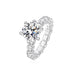 4ct Six-Prong Moissanite Ring for Women S925 Sterling Silver Full Diamond Halo Proposal Engagement Ring