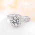 2ct Moissanite Ring for Women S925 Sterling Silver Full Diamond Halo Proposal Engagement Ring