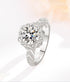 2ct Moissanite Ring for Women S925 Sterling Silver Full Diamond Halo Proposal Engagement Ring