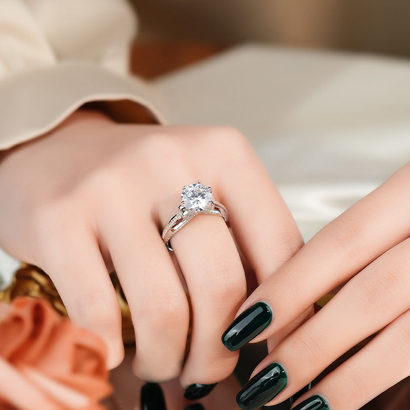 Moissanite Ring for Women S925 Sterling Silver Full Diamond Halo 3ct Proposal Engagement Ring