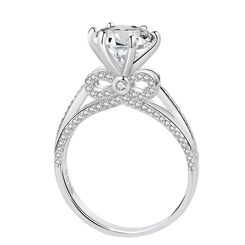 Moissanite Ring for Women S925 Sterling Silver Full Diamond Halo 3ct Proposal Engagement Ring