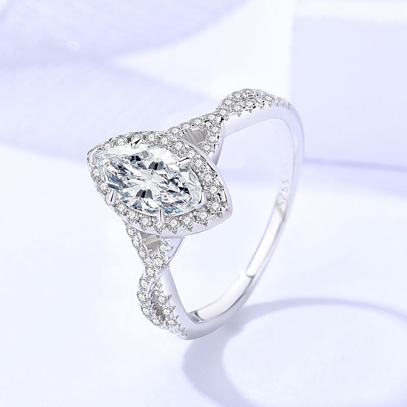 1Ct Moissanite Ring for Women S925 Sterling Silver Proposal Bridal Set