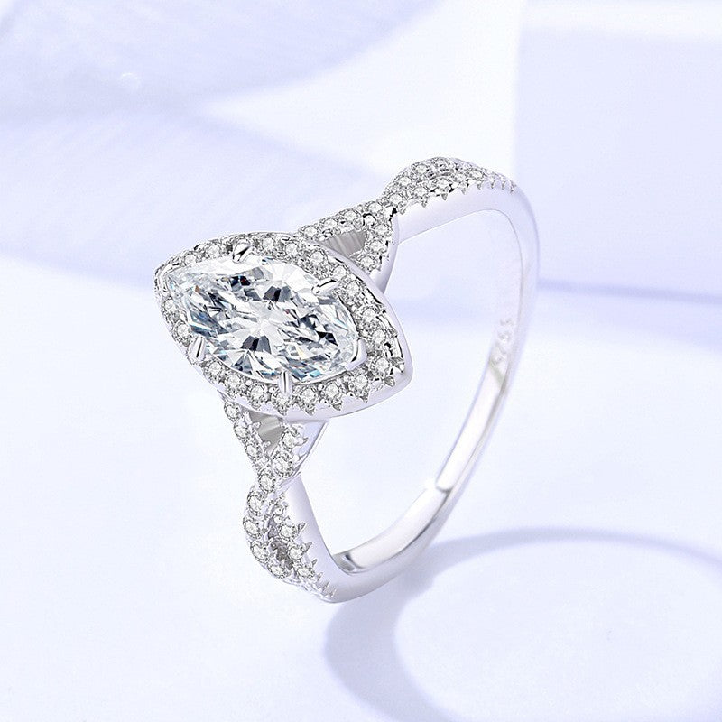 1Ct Moissanite Ring for Women S925 Sterling Silver Proposal Bridal Set