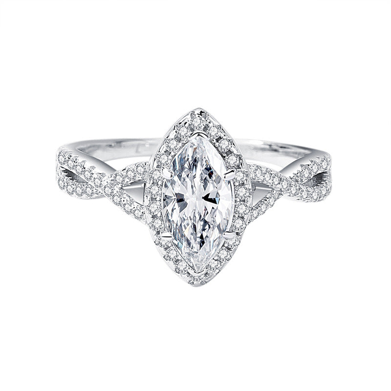 1Ct Moissanite Ring for Women S925 Sterling Silver Proposal Bridal Set