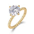 Gold-toned style 925 silver four-prong ring with moissanite comes with certificate