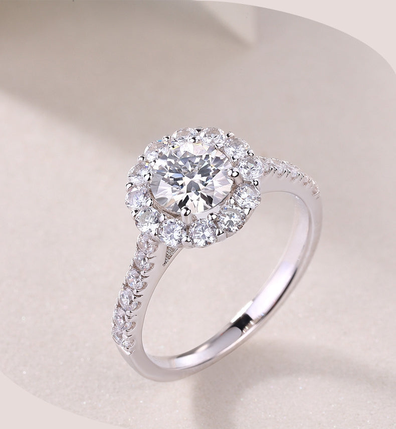 S925 Sterling Silver True Love Ring with Moissanite – Minimalist Luxury with certificate