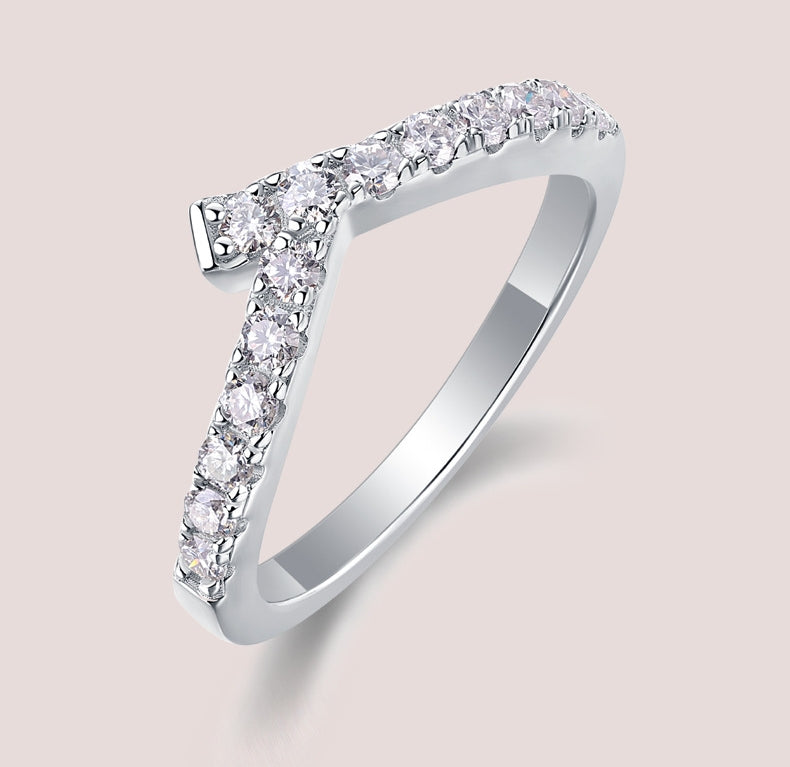 Micro-Pavé Moissanite S925 Sterling Silver Minimalist Ring for Women