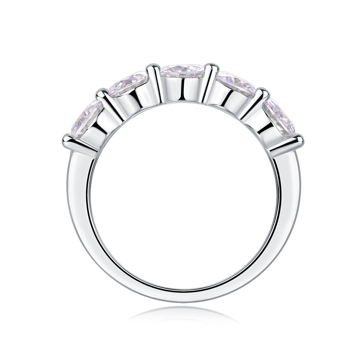 High-End S925 Silver Ring with 0.5 Carat Moissanite in Luxurious Prong Setting