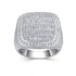 Luxury Micro-Paved Full Diamond 925 Sterling Silver Moissanite High-End Ring