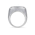 Luxury Micro-Paved Full Diamond 925 Sterling Silver Moissanite High-End Ring