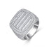 Luxury Micro-Paved Full Diamond 925 Sterling Silver Moissanite High-End Ring