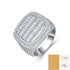 Luxury Micro-Paved Full Diamond 925 Sterling Silver Moissanite High-End Ring