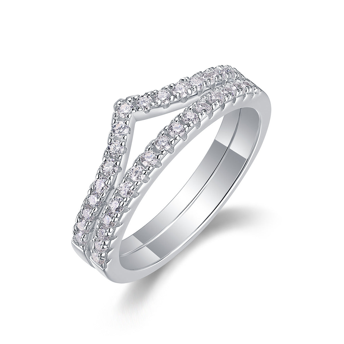 925 Sterling Silver Stackable Moissanite Ring – Light Luxury Style