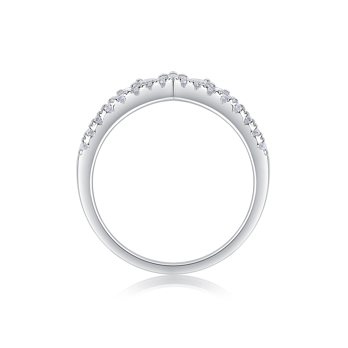 925 Sterling Silver Stackable Moissanite Ring – Light Luxury Style