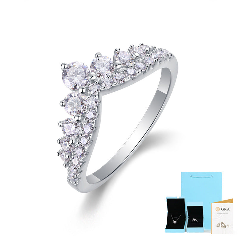 925 Sterling Silver Stackable Moissanite Ring – Light Luxury Style