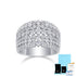 Luxury Micro-Paved Full Diamond 925 Sterling Silver Moissanite High-End Ring