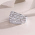Luxury Micro-Paved Full Diamond 925 Sterling Silver Moissanite High-End Ring