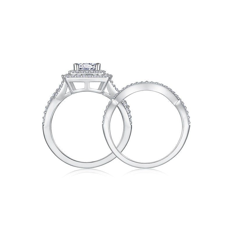 Stacked ring women's light luxury 925 sterling silver moissanite ring