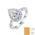 Pear cut women's light luxury 925 sterling silver Stone moissanite ring