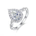 Pear cut women's light luxury 925 sterling silver Stone moissanite ring