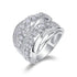 Luxury Micro-Paved Full Diamond 925 Sterling Silver Moissanite High-End Ring