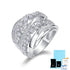 Luxury Micro-Paved Full Diamond 925 Sterling Silver Moissanite High-End Ring
