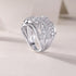 Luxury Micro-Paved Full Diamond 925 Sterling Silver Moissanite High-End Ring