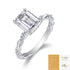 S925 silver moissanite ring square design sense ring light luxury four Claw fashion high-end ring